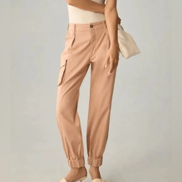 Anthropologie Blush Pink Cargo Chino Jogger Pants Pilcro  Size 30 Petite - Picture 1 of 4